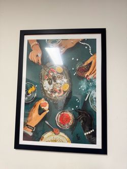Set of 2 Framed Cocktail & Dining Wall Art Prints