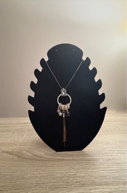 Silver Tone Charm Tassel Long Chain Layered Chic Statement Pendant Necklace