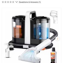 LAIFUCAM Portable Carpet Cleaner Corded 18Kpa Suction Dual Brush Self-Cleaning 1.5L+0.8L Tanks for Couches Carpets Car Interiors