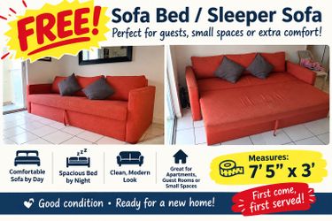 FREE Sleeper Sofa – First Come, First Served!