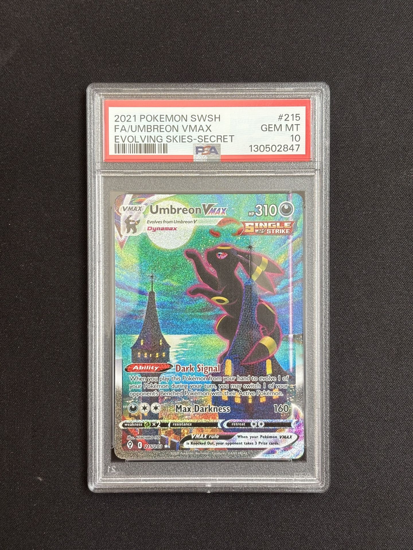 Umbreon Evolving Skies “Moonbreon” PSA 10 **NEW 13xxx CERT