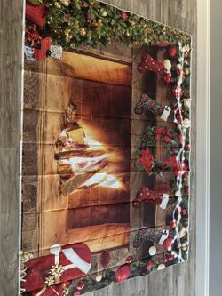 Christmas Fireplace Backdrop 7x5