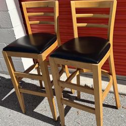2 Antique Vintage Counter Hight Chairs 