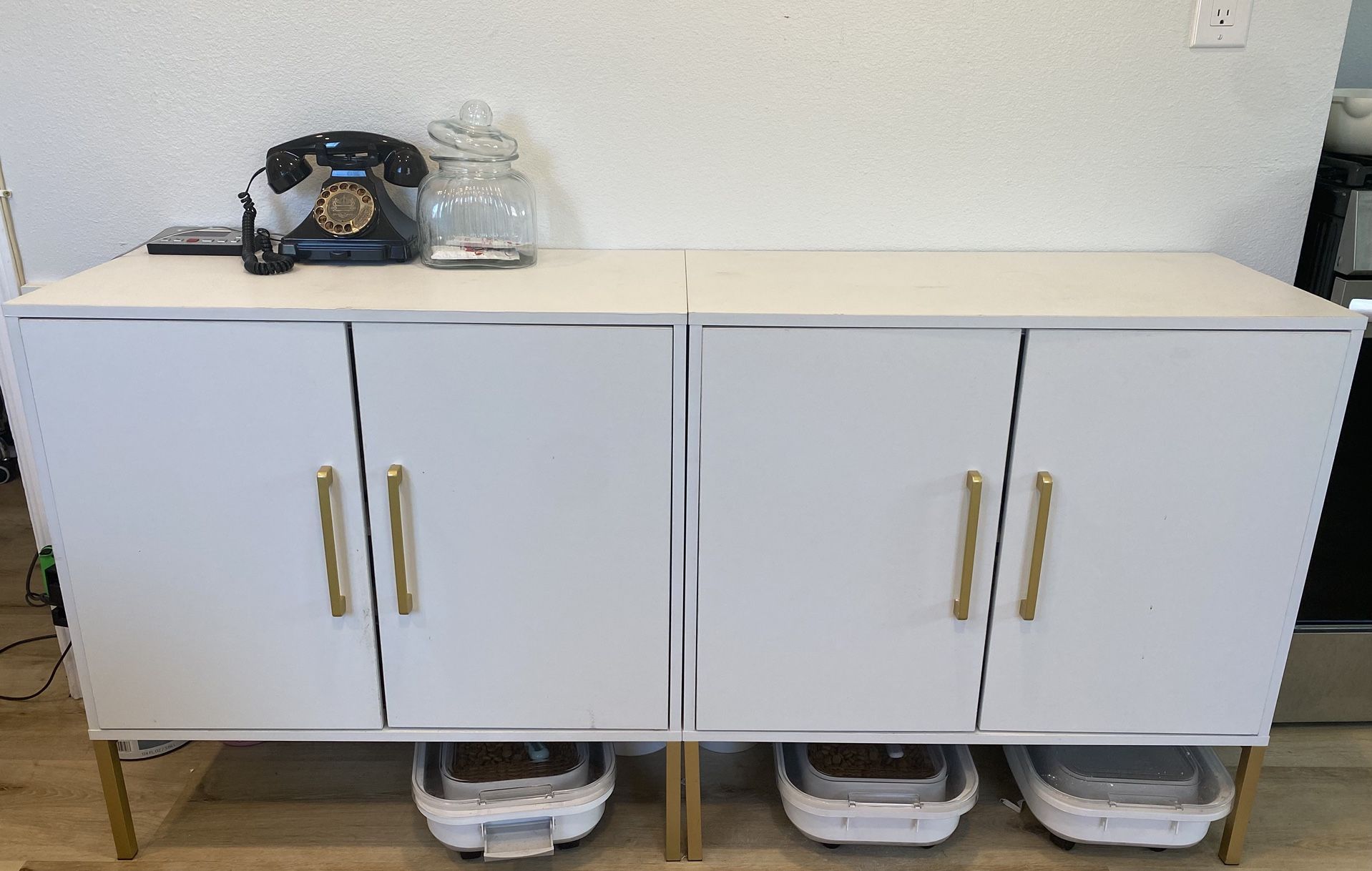 White and Gold Cabinet/Pantry | $180 OBO