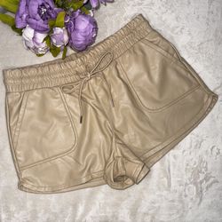 NWT Sincerely Jules Tan Leather Shorts