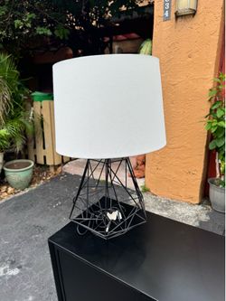 Black wire frame lamp