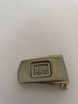 Vintage Christian Dior CD Logo Belt Buckle – Two-Tone Gold & Silver