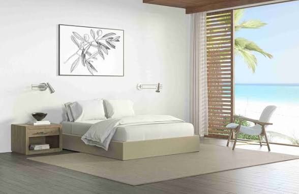 Brand New Saatva Halle Storage Platform Natural Linen King Bed