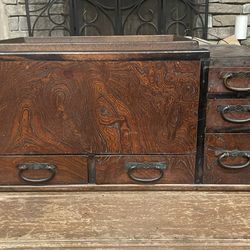 Antique Japanese Tansu Chest w/ Copper Liner – Meiji Style