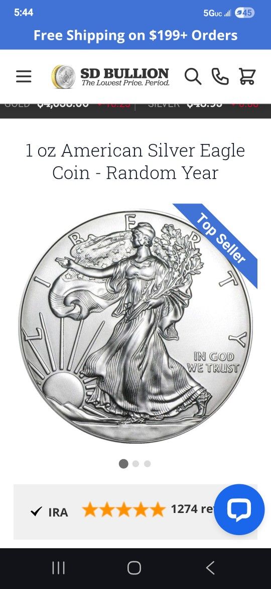 1 oz American Silver Eagle Coin - Random Year