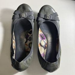Coach Grey Ballet Flats Sz 9