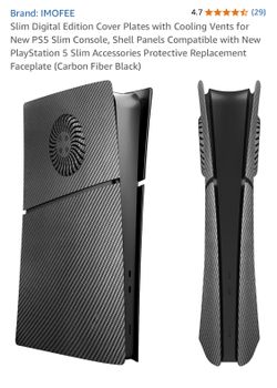 Carbon Fiber With Fan Vent Ps5 Slim Plates