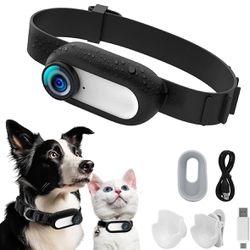 HD 1080P Dog Tracker Collar,No WiFi Needed Cat Collars Camera Sport/Action Camera with Video Records,Mini Body Cam Indoor/Outdoor Wireless Collar Pet 