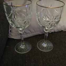 Set of 2 Leaded Crystal Glasses