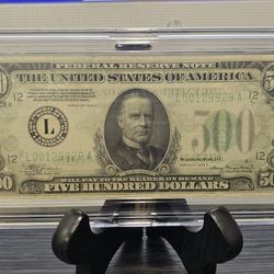 $500 Note 1934 SAN FRANCISCO 