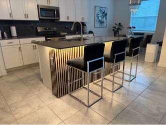 Black velvet counter stools