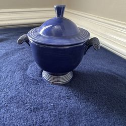 Homer Laughlin Fiesta Cobalt Blue Sugar Bowl 