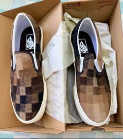 Brand New Slip On Vans - Size 9.5 (men) and 11 (women) Checker Brown