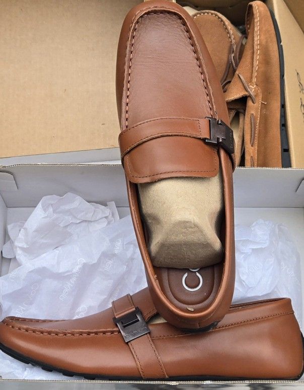 Calvin Klein Brown Leather Loafers