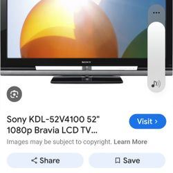 52 Inch HD TV Sony BRAVIA  - KDL-52V4100 