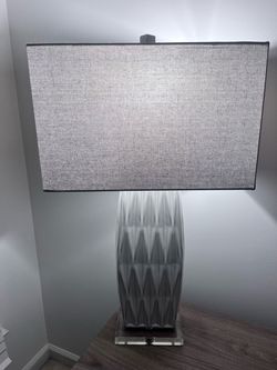Large White Table Lamp Ceramic Base Modern 28”