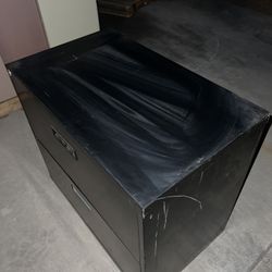 Two Drawer Steel Black Filing Cabinet good Condition 