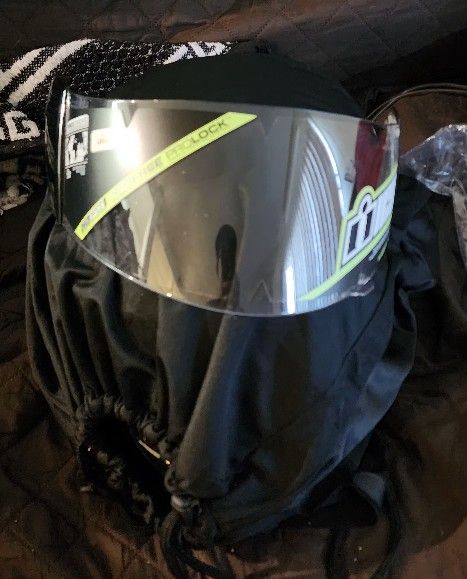 NEW Icon # 0101-8989 Helmet ALGT Primary Pro Shield - Black, Large