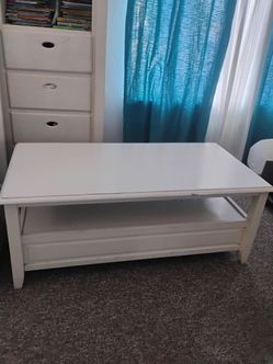Coffee table and bookshelf