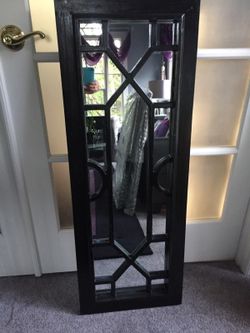 53" high 16" wide solid wood gloss black finish