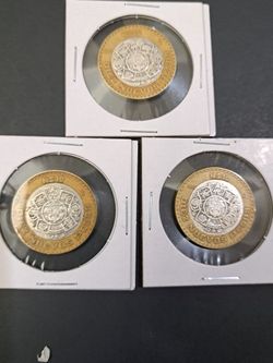 Silver Center. Mexico 10 Pesos 