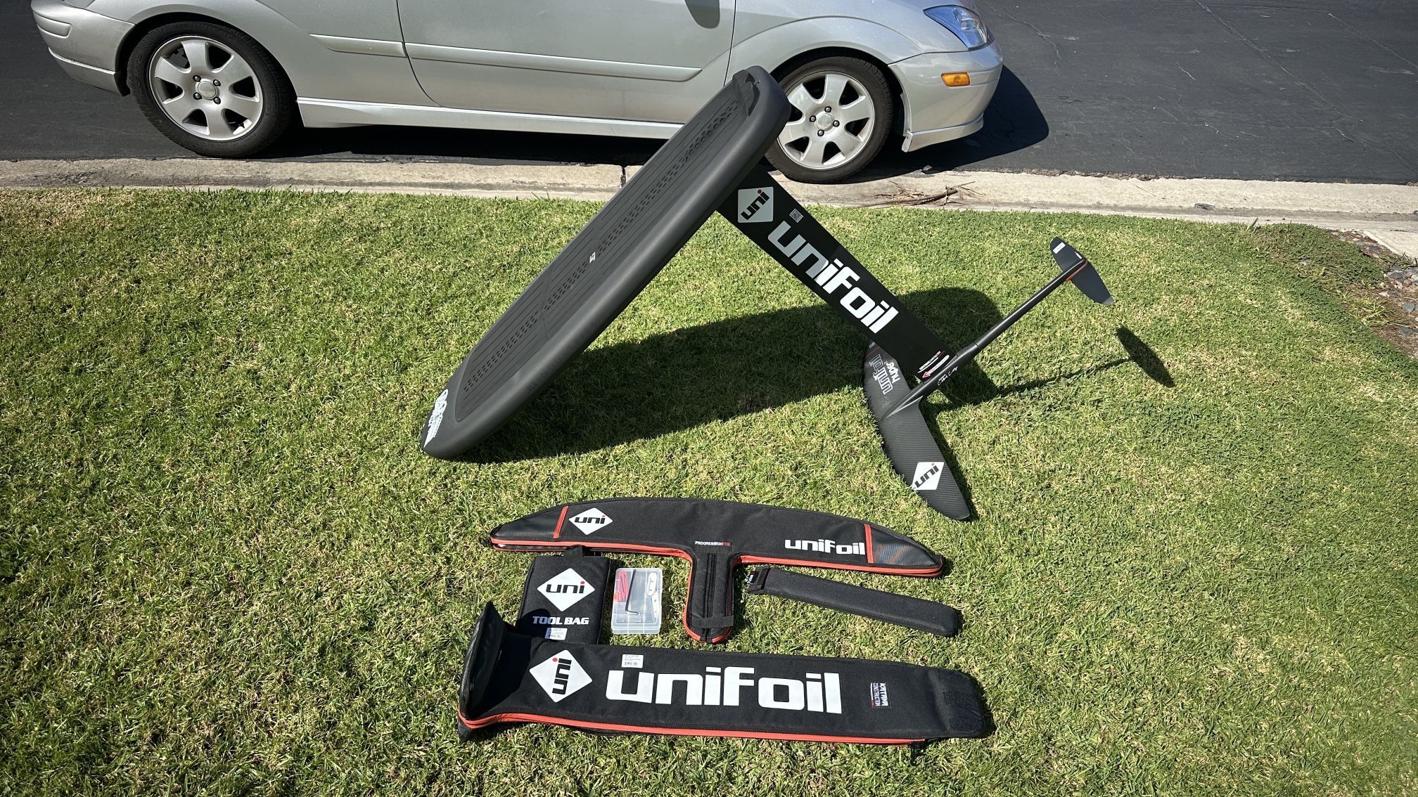 Unifoil and JS full carbon complete surf prone foil hydrofoil set board from back wing mast case New