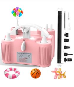 4-in-1 ELECTRIC BALLOON PUMP WITH TRIPLE NOZZLES DUAL MOTOR BALLOON INFLATOR & DEFLATOR