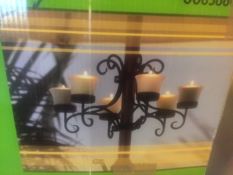 Outdoor Umbrella Centerpiece - Garden Treasures Living votive candle wrought iron