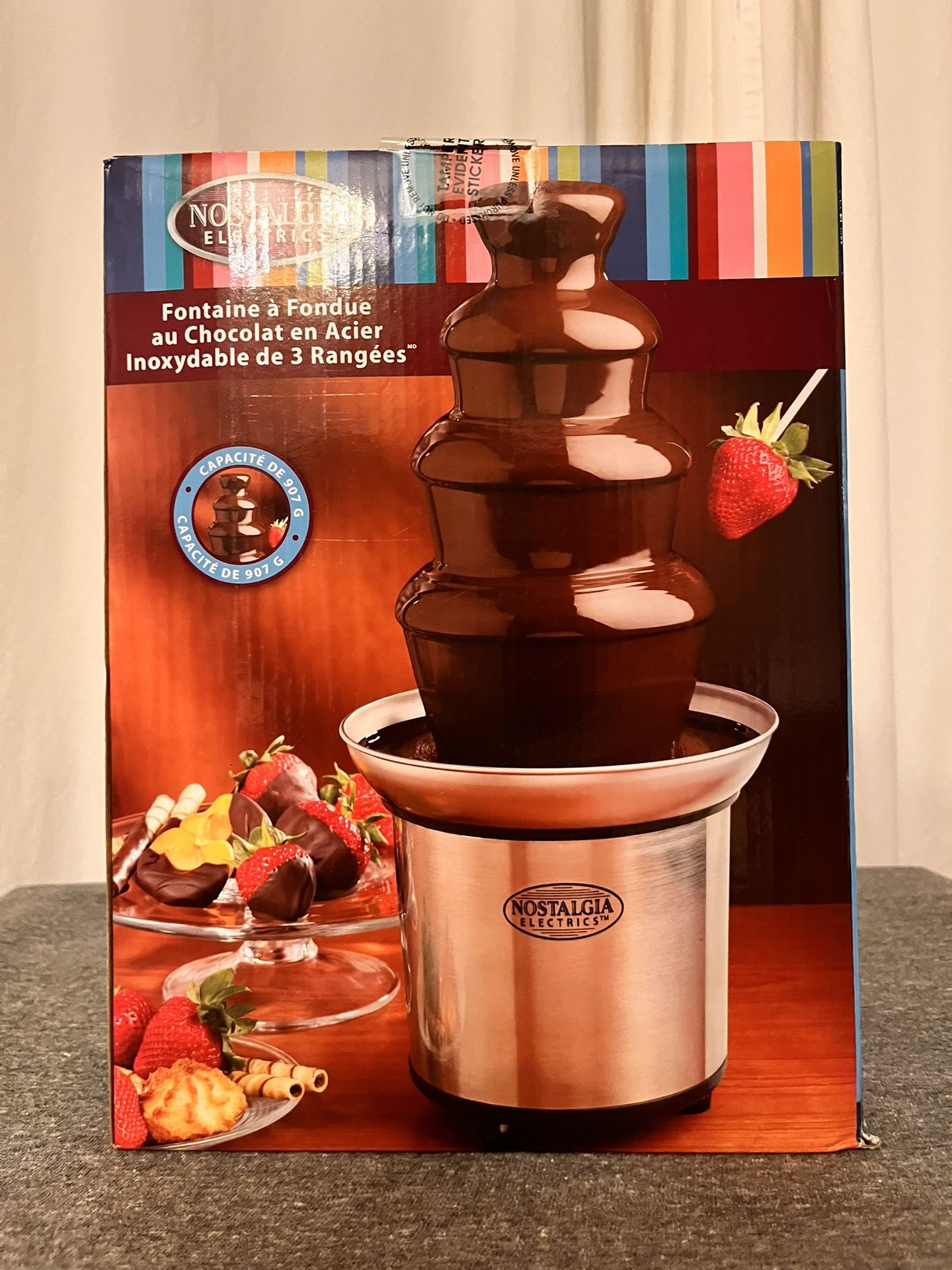 New/Never Opened Nostalgia 3-Tier Electric Chocolate Fondue Fountain