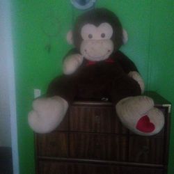 Huge Big Valentine's Day Monkey Stuffed Animal