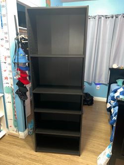 Black adjustable bookcase