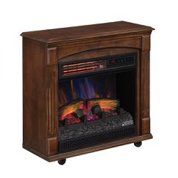 ChimneyFree Rolling Mantel with 3D Infrared Quartz Electric Fireplace