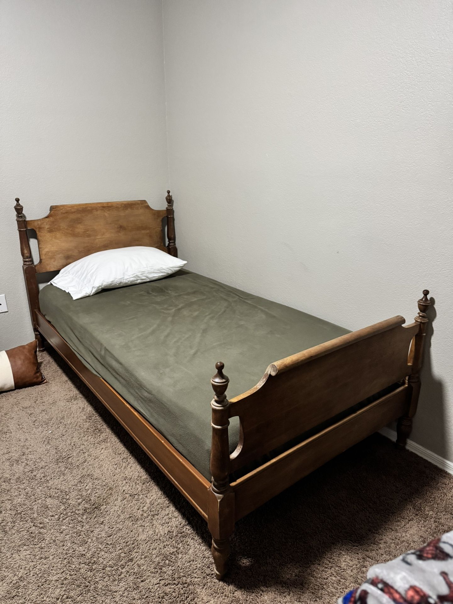 Vintage Wood Twin Bed Frame
