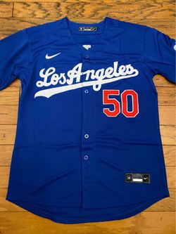 Blue Los Angeles dodgers mookie Betts Los Angeles lettering jersey