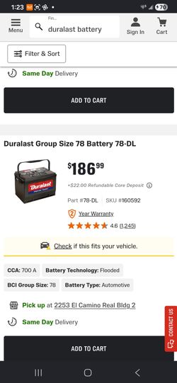 Duralast battery