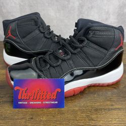 Jordan 11 Retro 2019 Mid Bred Size 5 GS / 6.5W 378038-061 Black Red Youth Sneakers OG Rare