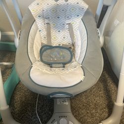 Ingenuity Convert Me 2-in-1 Portable Vibrating Baby Swing Nash, Infant, Gray (Unisex)