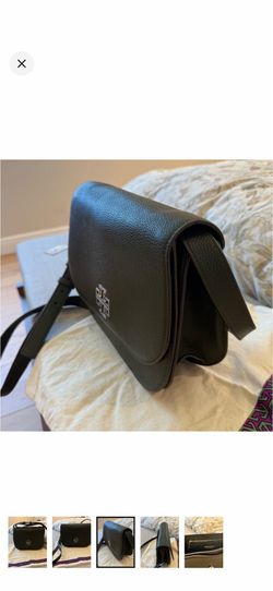 Tory Burch Britten Dark Green Leather Shoulder Bag