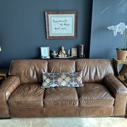 Cognac Leather Large Sofa 
