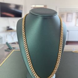 Yellow Gold 10k Iced Out Chain Real Diamonds 