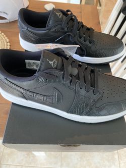 NIKE JORDAN 1 BLACK GATOR GOLF SHOE BRAND NEW SIZE 10  DEAD STOCK WITH RECEIPT UN WORN MINT 