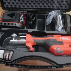 Ridgid Propress Model RP115 with Charger, Case, and Battery   1/2" and 3/4" Jaws. USED. TESTED. IN A GOOD WORKING ORDER. 