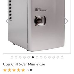 New In Box Uber Chill Personal Mini Fridge Skincare Cooler