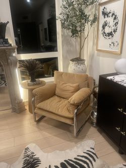 Cb2 Chrome And Velvet Chair