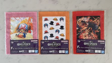 Lot of 3 ONE PIECE Kuji Prize E Towel Chopper Luffy Ace Sabo Hats TCG Gift Home Card Game Booster Box Bundle Collection Packs Pokemon